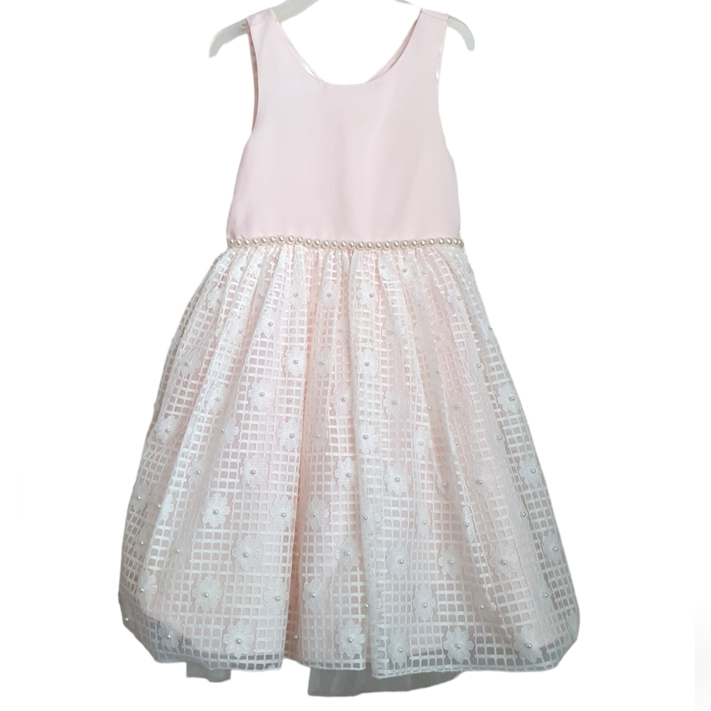 Couture Princess Party Formal Pearls Dress Girl's Size 12.